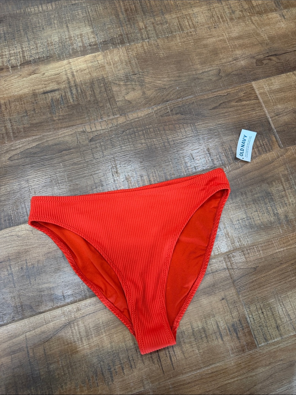 Old Navy Red Ribbed Bikini Bottom